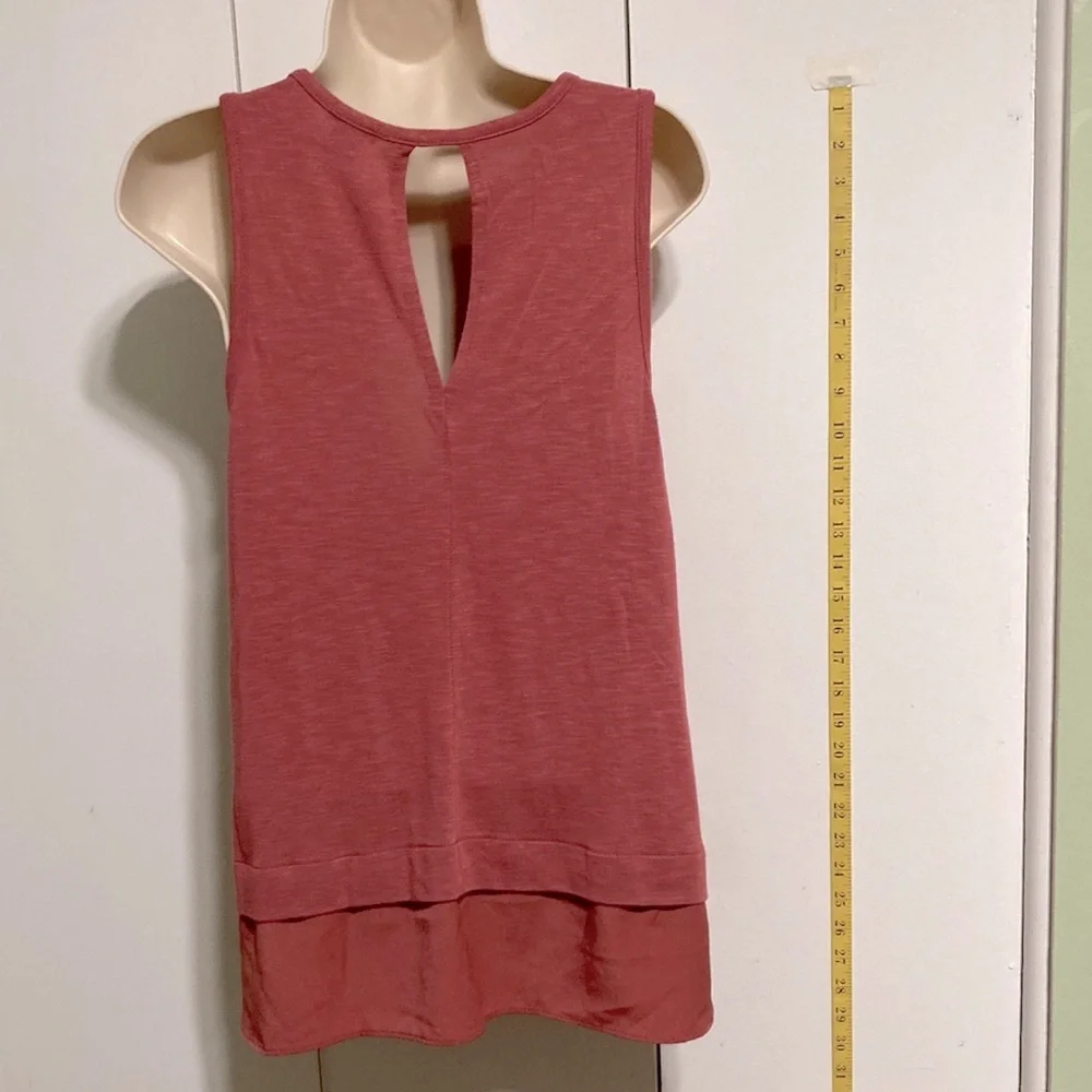 J Crew Tiered Keyhole Tunic Tank Top Rose Deep Pink Womens Medium